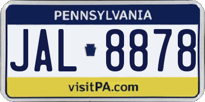 PA license plate JAL8878