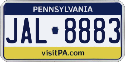 PA license plate JAL8883