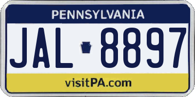 PA license plate JAL8897