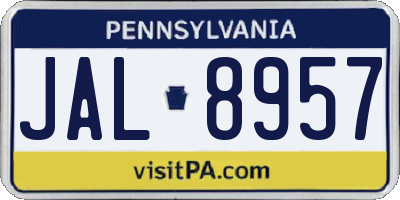 PA license plate JAL8957