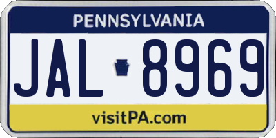 PA license plate JAL8969