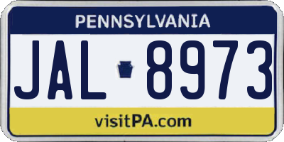 PA license plate JAL8973