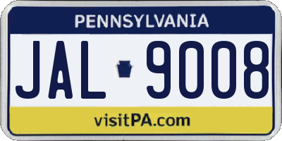 PA license plate JAL9008