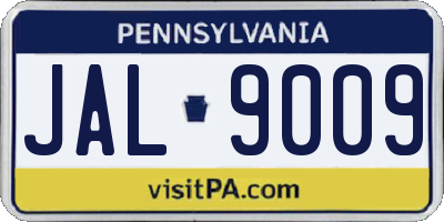 PA license plate JAL9009
