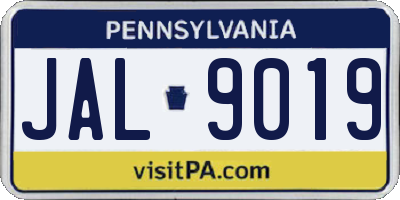 PA license plate JAL9019