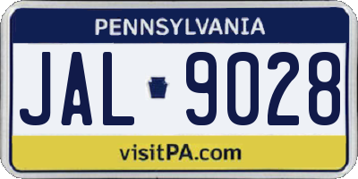 PA license plate JAL9028