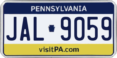 PA license plate JAL9059