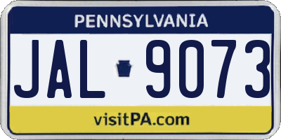 PA license plate JAL9073