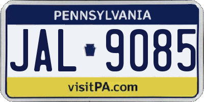 PA license plate JAL9085