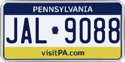 PA license plate JAL9088