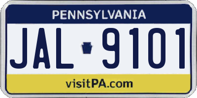 PA license plate JAL9101