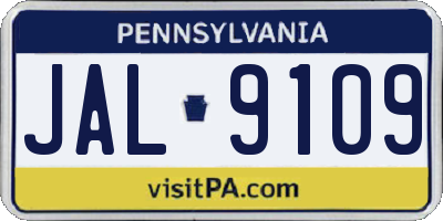 PA license plate JAL9109