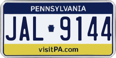 PA license plate JAL9144