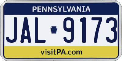 PA license plate JAL9173