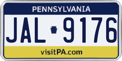 PA license plate JAL9176