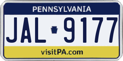 PA license plate JAL9177