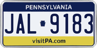 PA license plate JAL9183