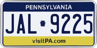 PA license plate JAL9225