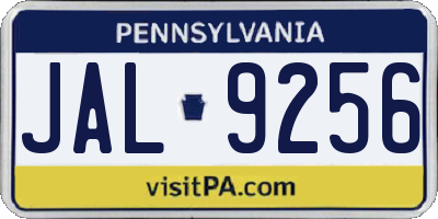 PA license plate JAL9256