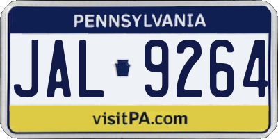 PA license plate JAL9264