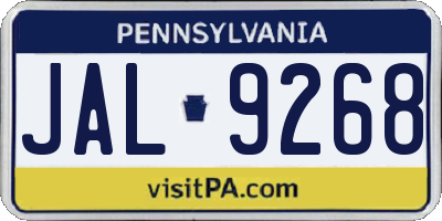 PA license plate JAL9268