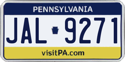 PA license plate JAL9271