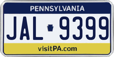 PA license plate JAL9399