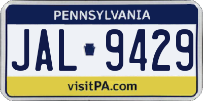 PA license plate JAL9429