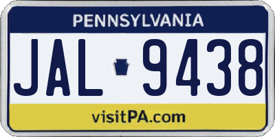 PA license plate JAL9438