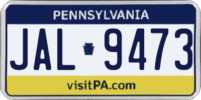 PA license plate JAL9473