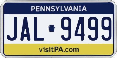 PA license plate JAL9499