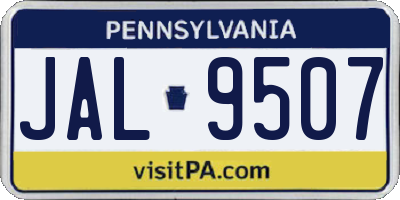 PA license plate JAL9507