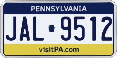 PA license plate JAL9512