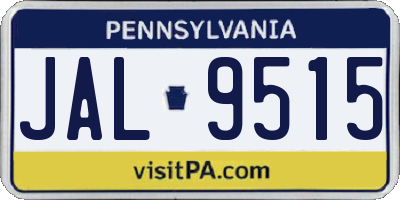 PA license plate JAL9515