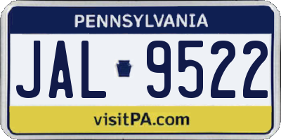 PA license plate JAL9522