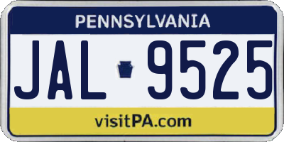 PA license plate JAL9525