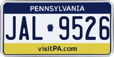 PA license plate JAL9526