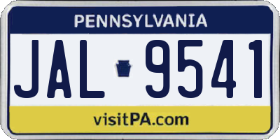 PA license plate JAL9541