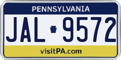 PA license plate JAL9572