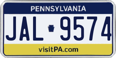 PA license plate JAL9574