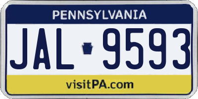 PA license plate JAL9593