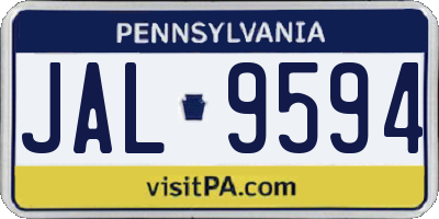 PA license plate JAL9594