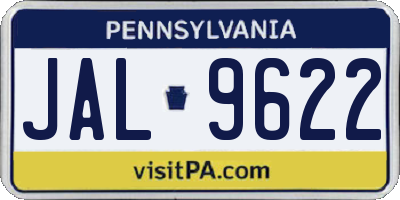 PA license plate JAL9622