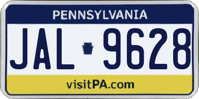 PA license plate JAL9628