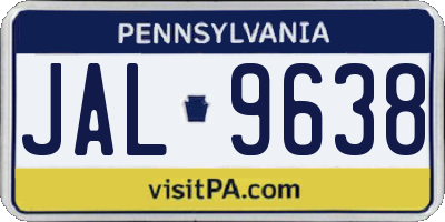 PA license plate JAL9638