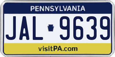 PA license plate JAL9639
