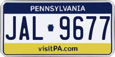 PA license plate JAL9677