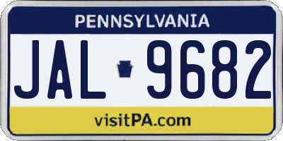 PA license plate JAL9682