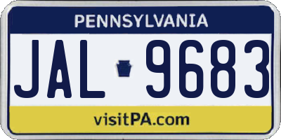 PA license plate JAL9683