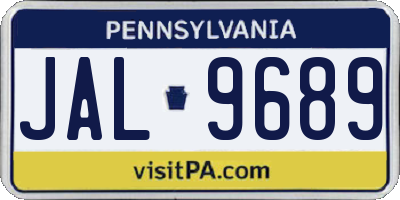 PA license plate JAL9689